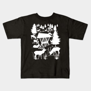 deer, roe deer, tree, antler, animals, hunting Kids T-Shirt